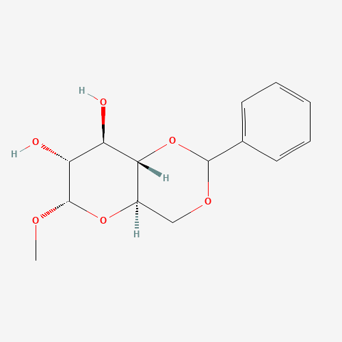 (+)-(4,6-O-Benzylidene)methyl-α-D-glucopyranoside molecular structure