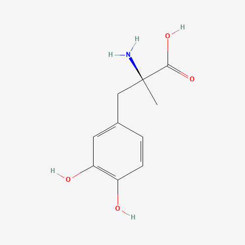 (−)-3-(3,4-Dihydroxyphenyl)-2-methyl-L-alanine sesquihydrate molecular structure