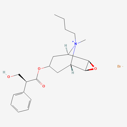 (−)-Scopolamine N-butyl bromide molecular structure