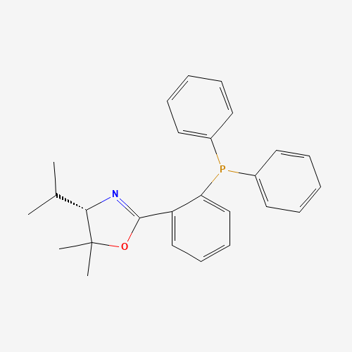 (4S)-2-[2-(diphenylphosphino)phenyl]-4,5-dihydro-5,5-dimethyl-4-(1-methylethyl)-oxazole molecular structure