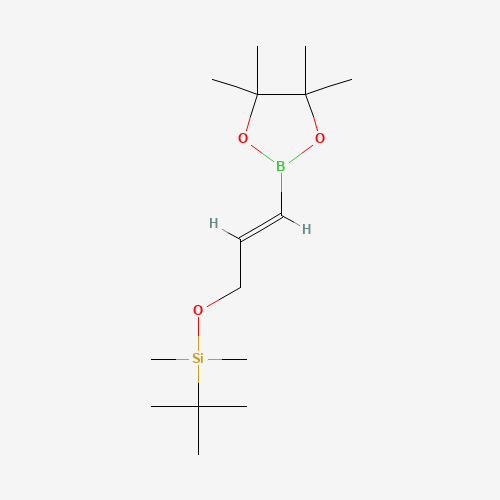 (E)-3-(tert-Butyldimethylsilyloxy)propene-1-yl-boronic acid pinacol ester molecular structure