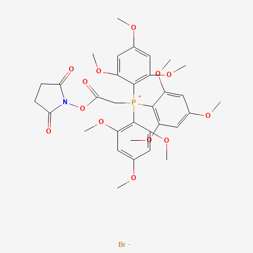 (N-Succinimidyloxycarbonylmethyl)tris(2,4,6-trimethoxyphenyl)phosphonium bromide molecular structure