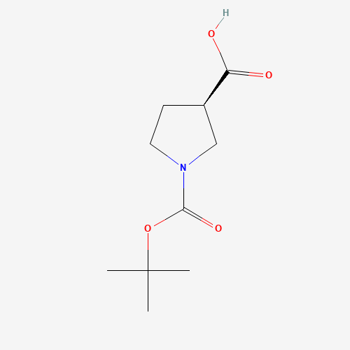 (R)-1-Boc-3-pyrrolidinecarboxylic acid molecular structure
