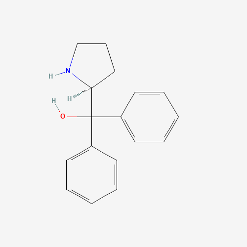 (S)-(−)-α,α-Diphenyl-2-pyrrolidinemethanol molecular structure