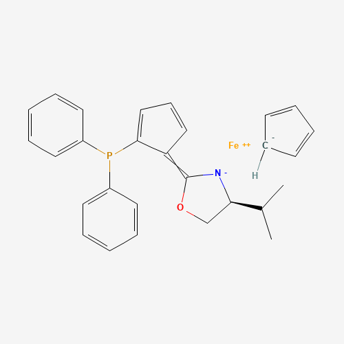 (S)[(Sp)-2-(Diphenylphosphino)ferrocenyl]-4-isopropyloxazoline molecular structure