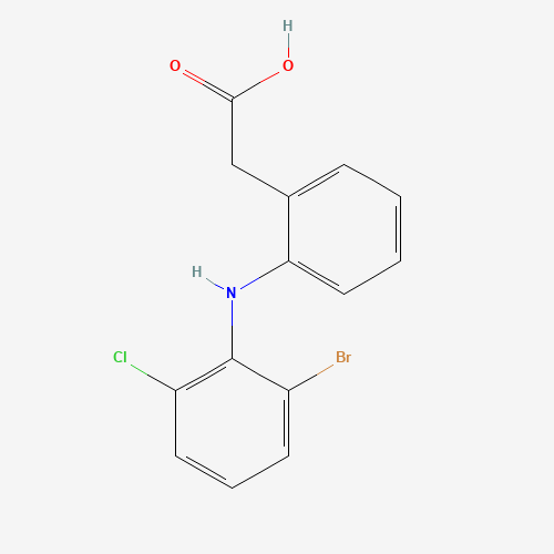 2-{2-[(2-Bromo-6-chlorophenyl)amino]phenyl}acetic acid molecular structure