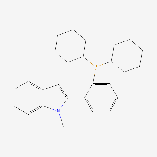 2-[2-(Dicyclohexylphosphino)phenyl]-N-methylindole molecular structure