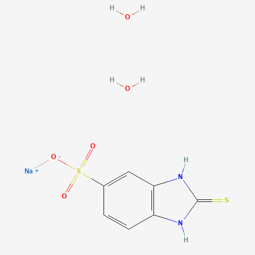 2-Mercapto-5-benzimidazolesulfonic acid sodium salt dihydrate molecular structure