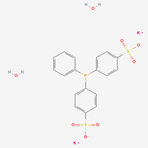 4,4′-(Phenylphosphinidene)bis(benzenesulfonic acid) dipotassium salt hydrate molecular structure