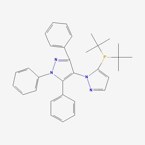 5-(Di-tert-butylphosphino)-1′, 3′, 5′-triphenyl-1′H-[1,4′]bipyrazole molecular structure