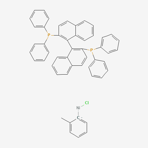 cis-[2,2′-Bis(diphenylphosphino)-1,1′-binaphthyl](2-methylphenyl)nickel(II) chloride molecular structure
