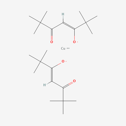 Copper bis(2,2,6,6-tetramethyl-3,5-heptanedionate) molecular structure