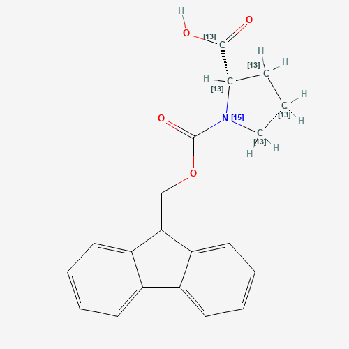 Fmoc-Pro-OH-13C5,15N molecular structure